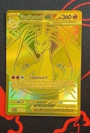 Mega Charizard Y EX Gold Card - Super Zeldzaam Pokémon, Ophalen of Verzenden