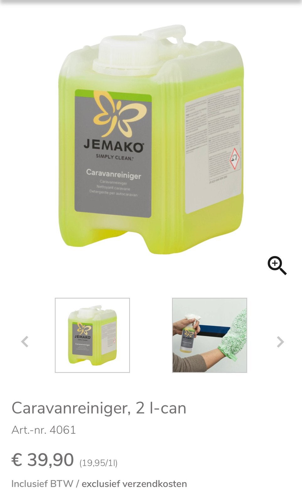 Jemako caravanreiniger 2 liter, Huis en Inrichting, Ophalen of Verzenden, Schoonmaakmiddel
