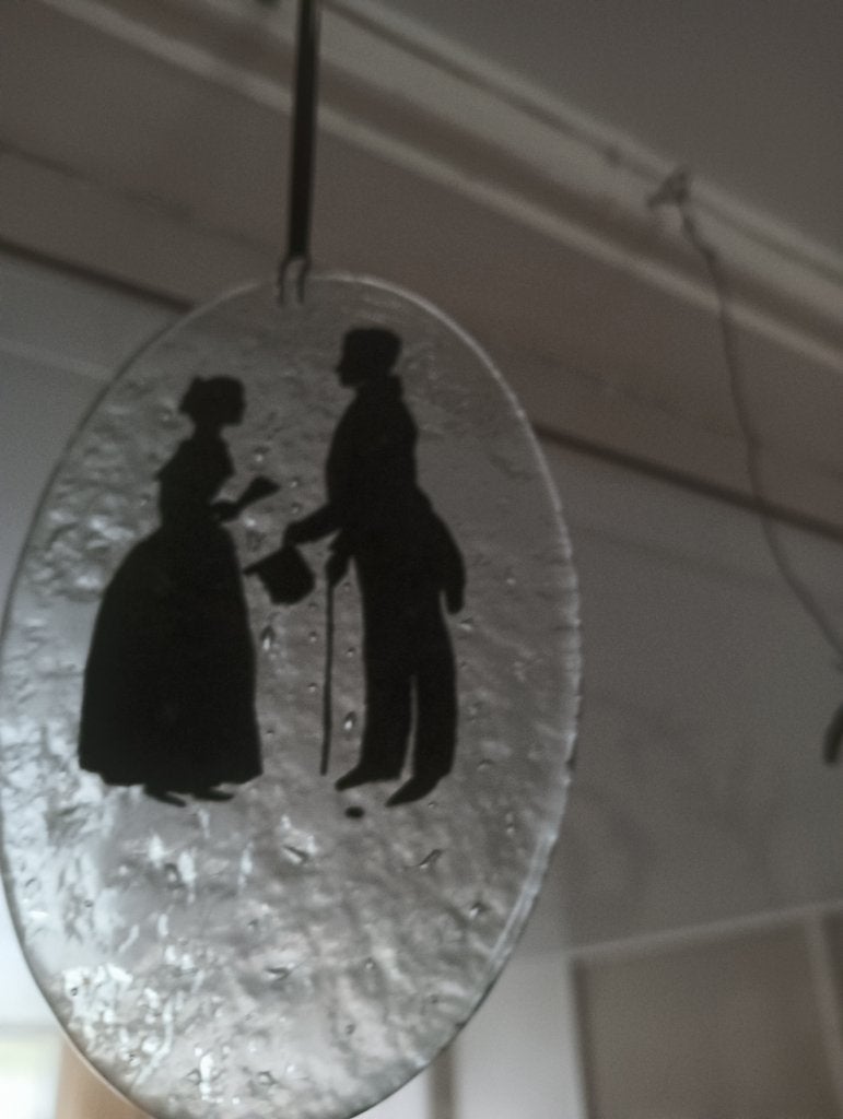 2 Art Deco raamhangers glas, setje, Antiek en Kunst, Ophalen of Verzenden