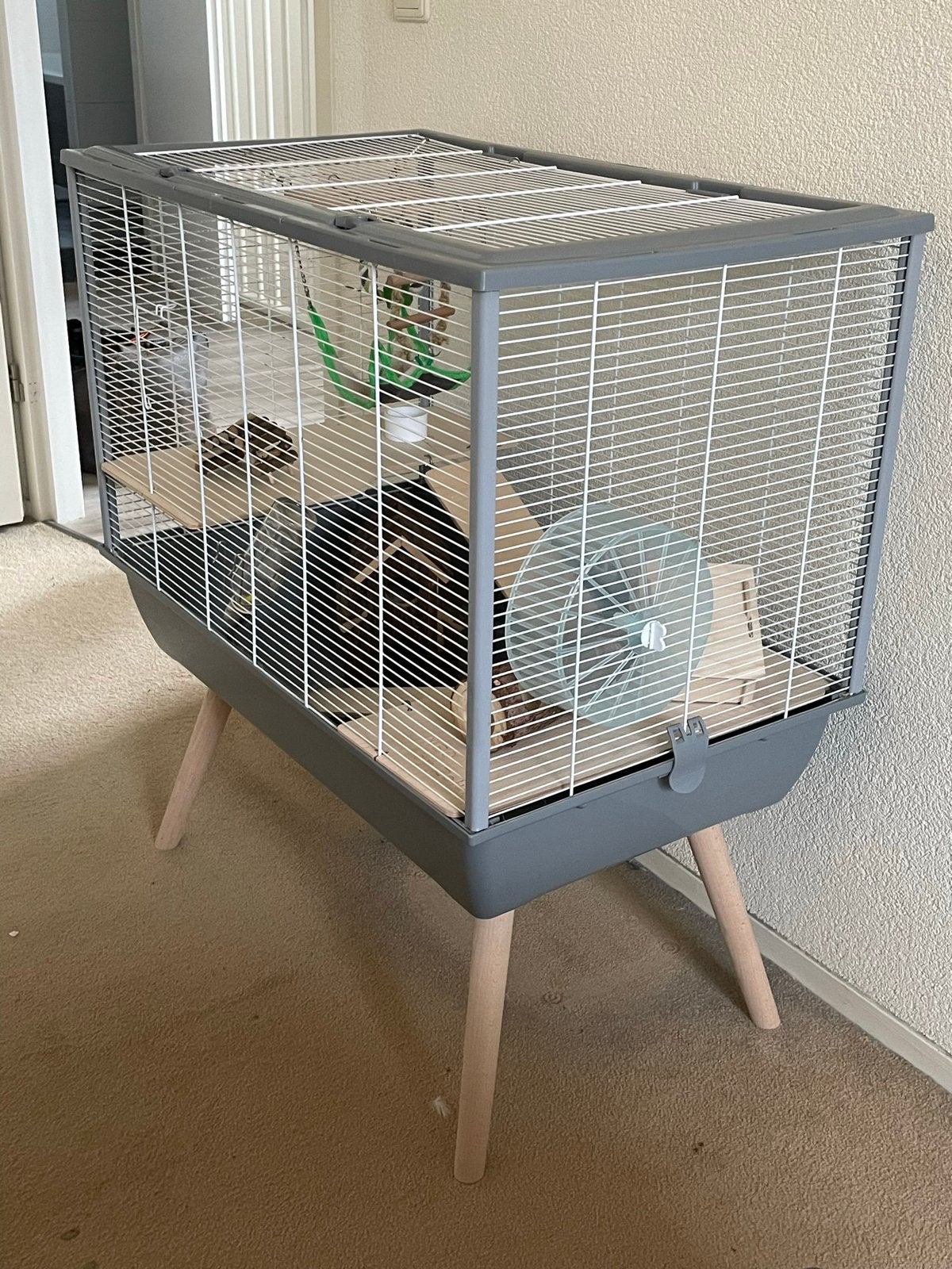 Mooi, zeer uitgerust knaagdierenverblijf!, Kooi, Minder dan 75 cm, Zo goed als nieuw, Ophalen