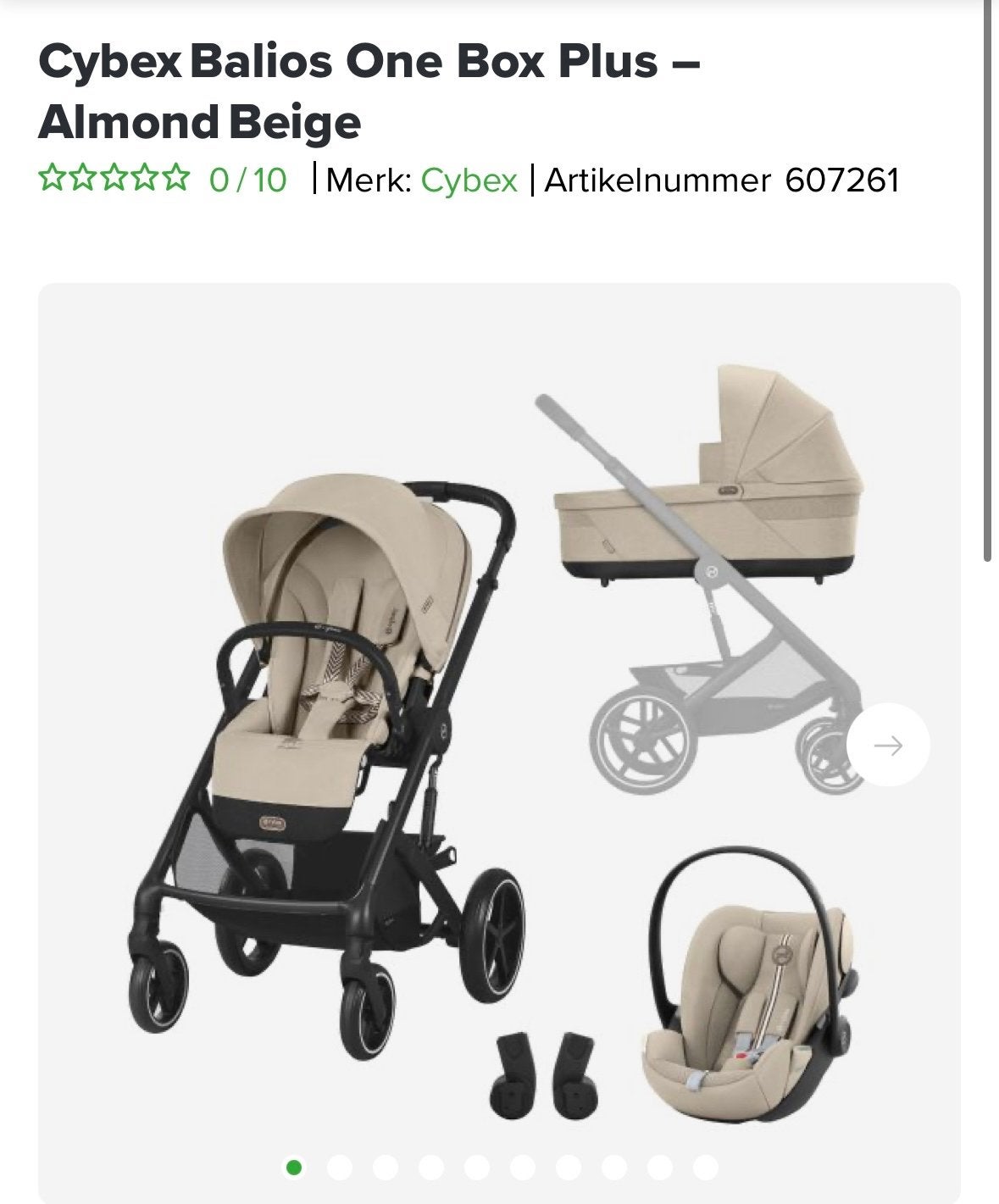 Cybex Balios One Box Plus Combiwagen Almond Beige, Zo goed als nieuw, Combiwagen, Met autostoeltje, Ophalen