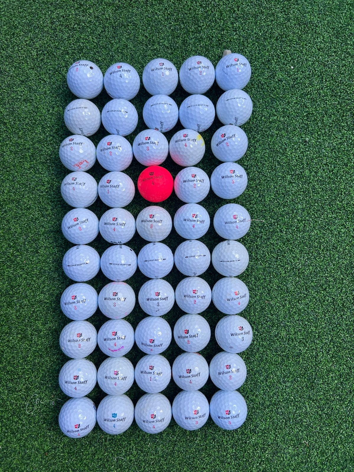 50 Wilson Staff DX2 Soft golfballen - Gereinigd, Sport en Fitness, Golf, Ophalen of Verzenden, Zo goed als nieuw, Bal(len), Callaway