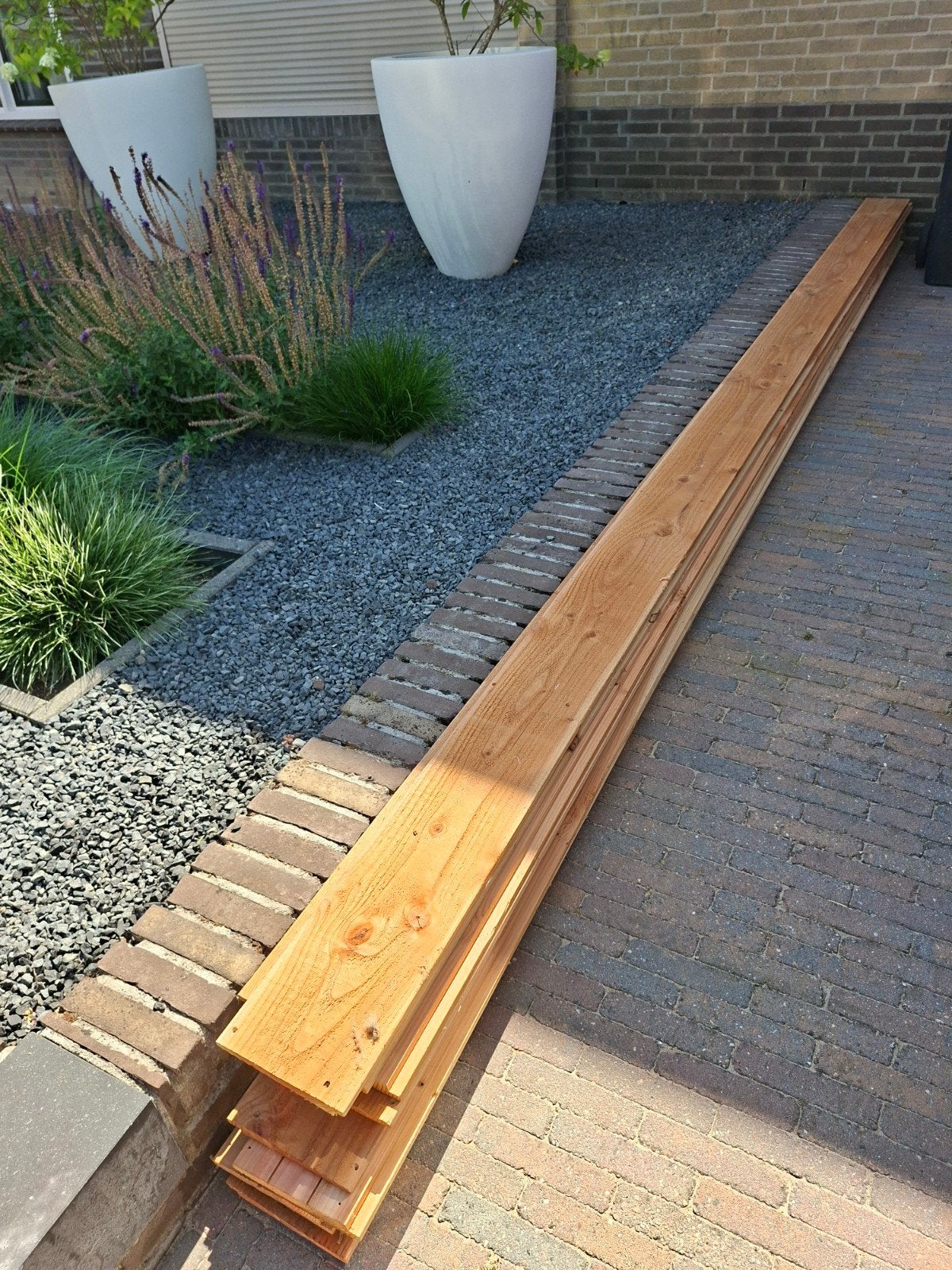 Zweeds Rabat Douglas Hout lengte 460, Minder dan 25 mm, Ophalen of Verzenden, Plank, 300 cm of meer