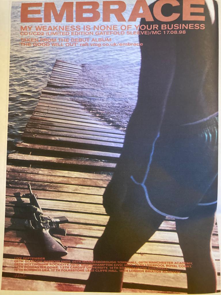 EMBRACE My Weakness Is None Of Your tour A3 advertentie, Ophalen of Verzenden