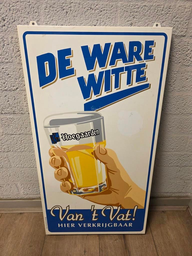 Hoegaarden reclamebord aluminium, Verzamelen, Merken en Reclamevoorwerpen, Ophalen of Verzenden, Reclamebord