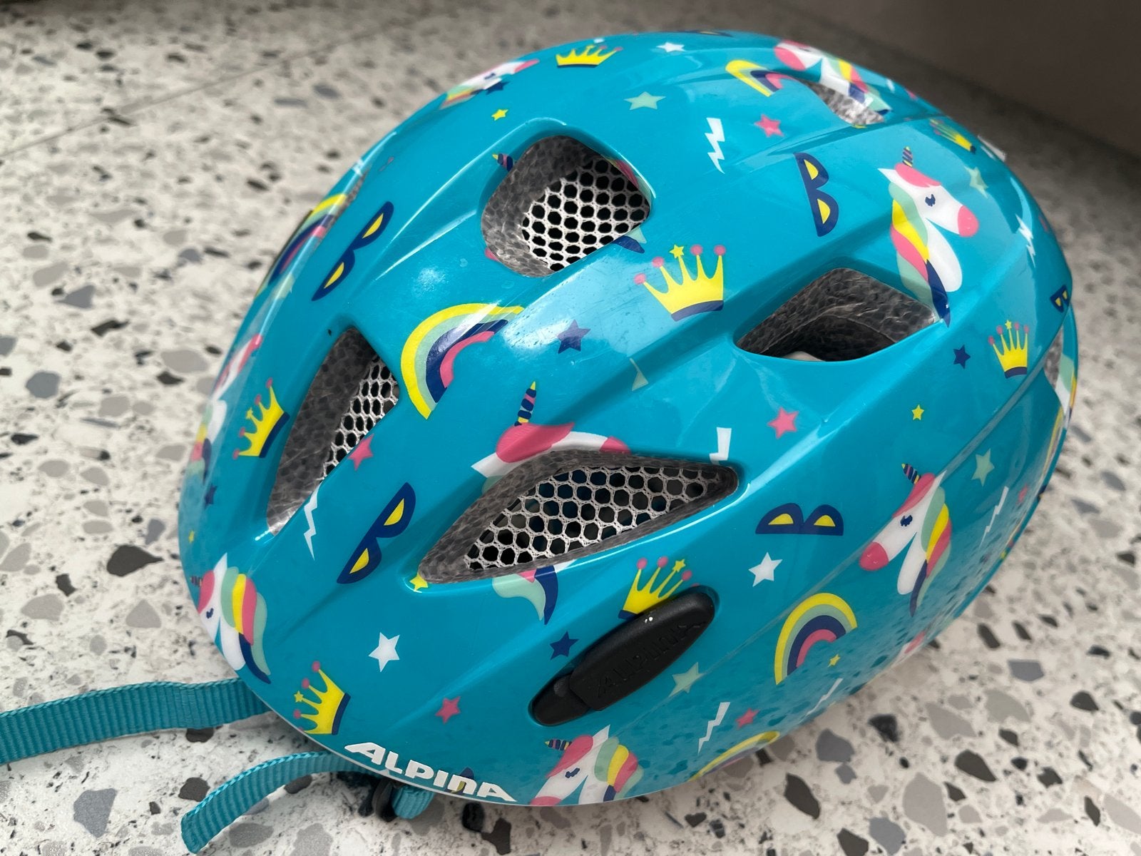Alpina kinderfietshelm - Eenhoorn design, Fietsen en Brommers, Ophalen of Verzenden, Gebruikt, Overige maten, Meisje