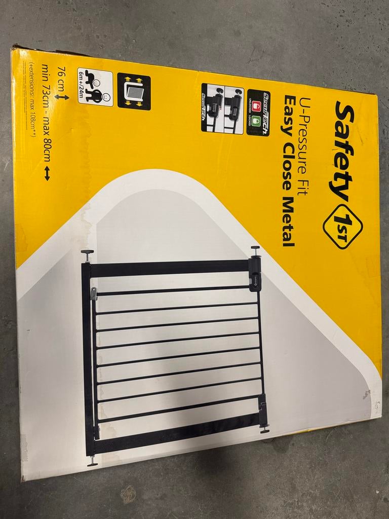 Nieuw! Safety 1st Easy Close Metal Traphekje Zwart, Nieuw, 100 tot 115 cm, Ophalen of Verzenden, Klemhekje