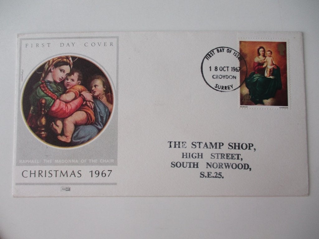 First Day Cover Kerst 1967 - Madonna met Kind, Verzenden, Beschreven, Europa
