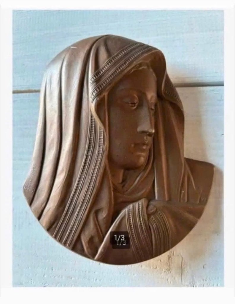 Metalen Maria Madonna 18 x 14 cm, Ophalen of Verzenden