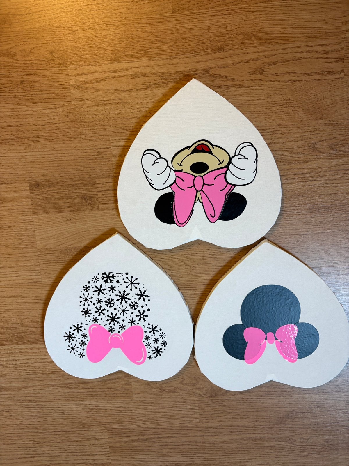 3 leuke mini mouse schilderijtje, Ophalen of Verzenden