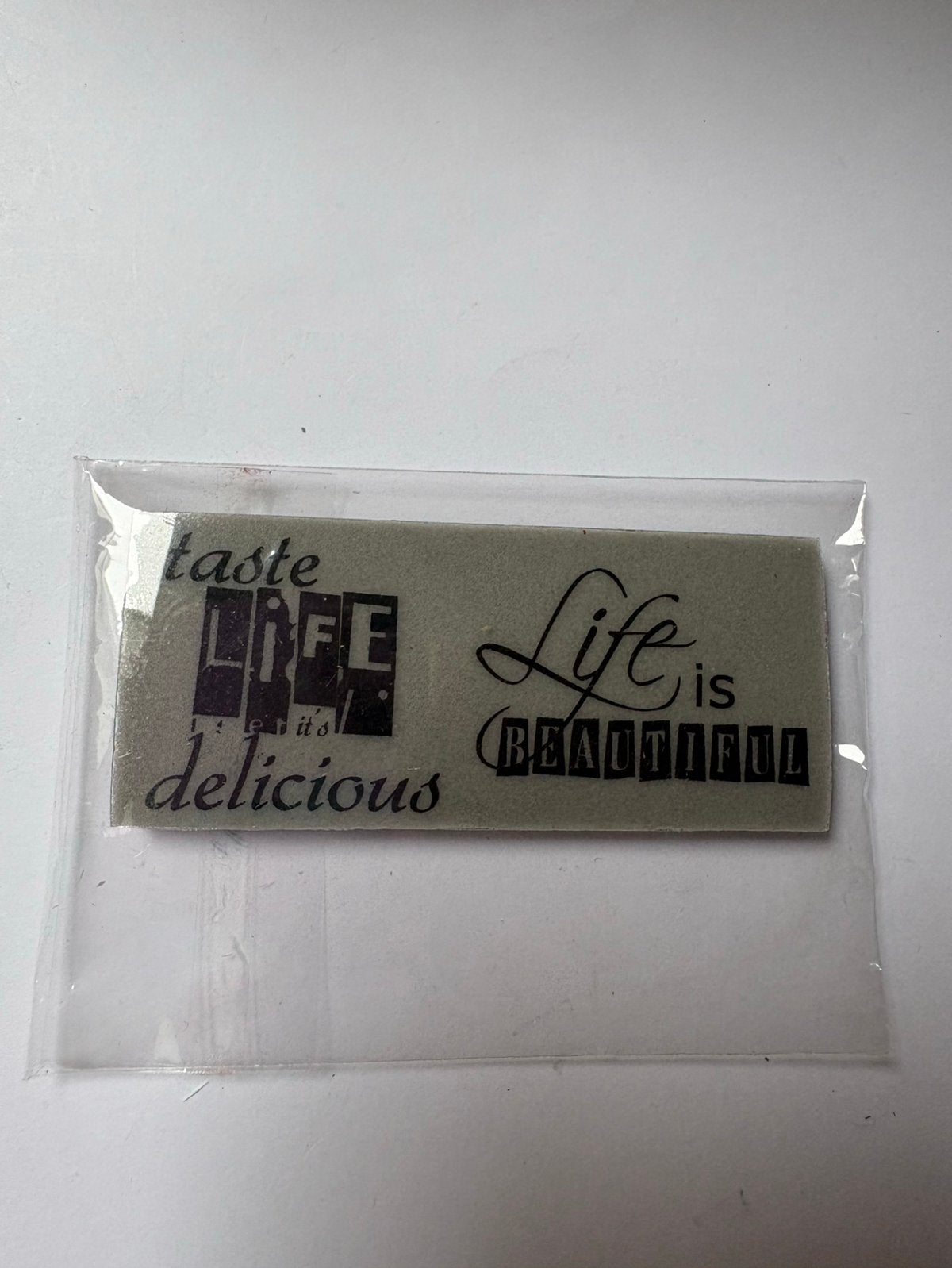 Stempel 2x engejse tekst, Ophalen of Verzenden, Zo goed als nieuw