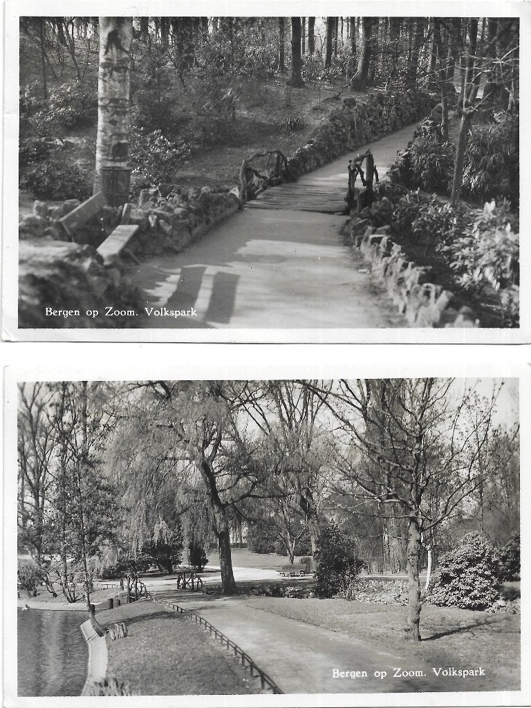 AK Bergen op Zoom - Volkspark  2x, Verzenden, Voor 1920, Gelopen, Noord-Brabant