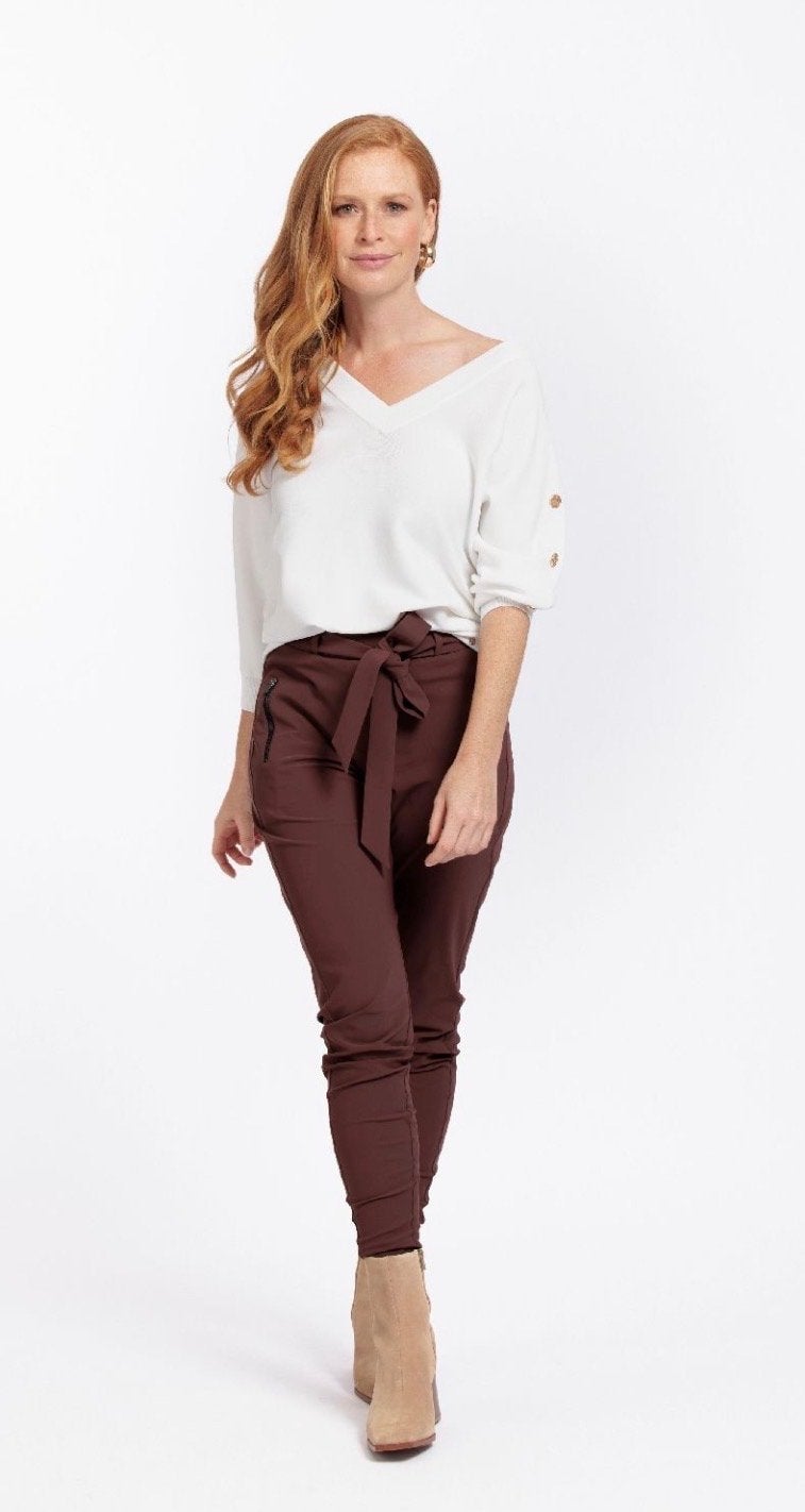 Studio Anneloes Margot broek bruin XL, Bruin, Verzenden, Maat 46/48 (XL) of groter, Zo goed als nieuw