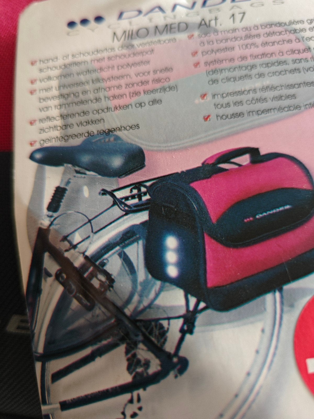 Dandell Milo Med Fietstas - Rood/Zwart - Nieuw, Ophalen of Verzenden, Nieuw, Dandell