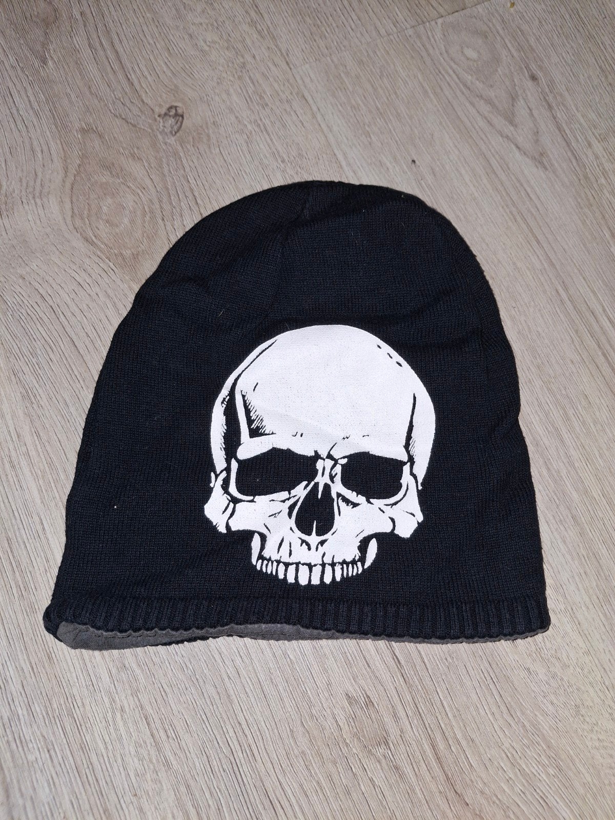 Zwarte muts met skelet opdruk - Chapter Young (maat 134/140), 134 t/m 140, Chapter Young, Ophalen of Verzenden, Zo goed als nieuw