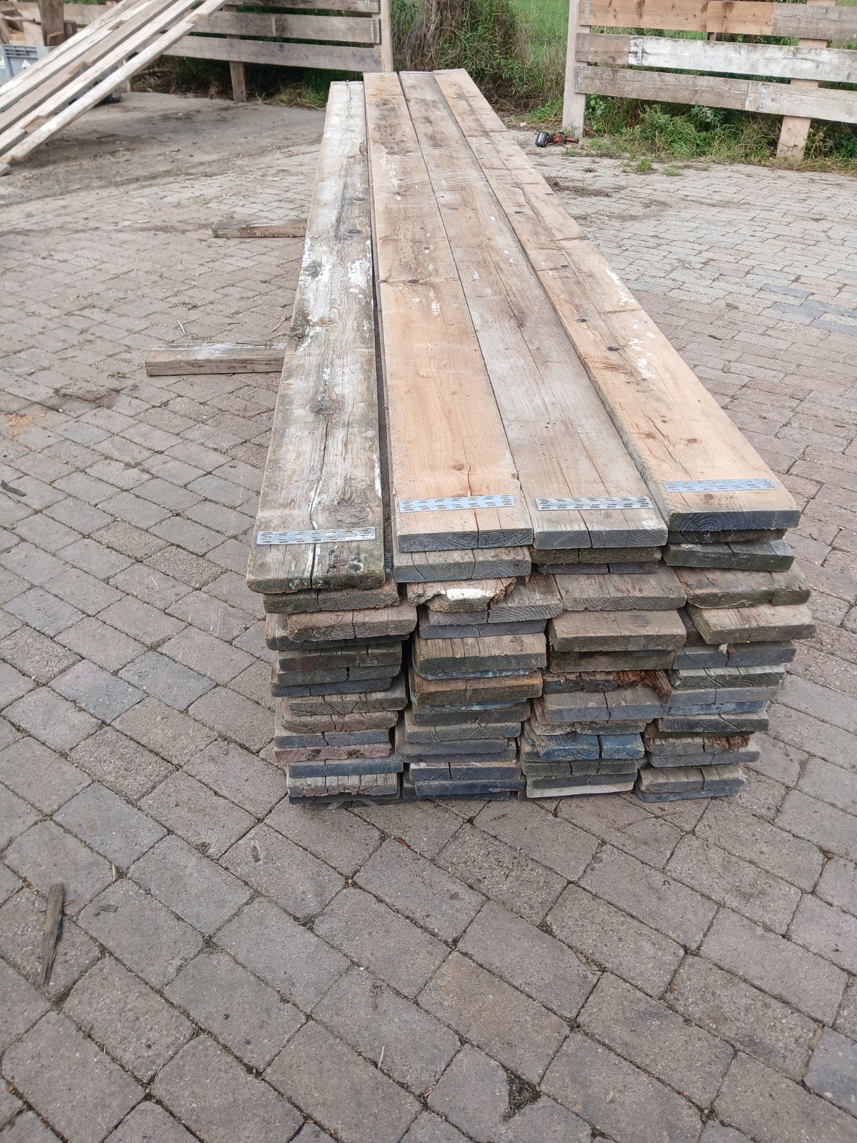 steiger planken steiger hout steigerplanken, Doe-het-zelf en Verbouw, Ophalen, Gebruikt, 25 tot 50 mm, Plank