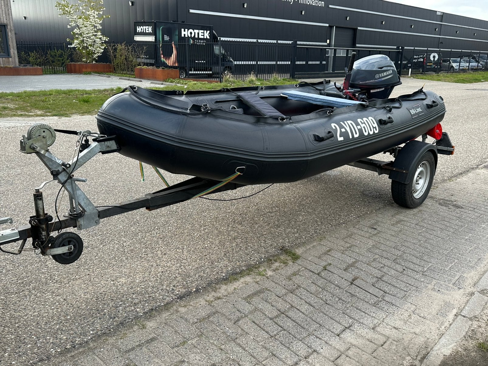 Nette rubberen boot/boot met trailer en motor!! Zie foto’s, Ophalen, Yamaha, Zo goed als nieuw, Buitenboordmotor