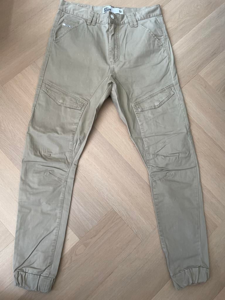 Nena & Pasadena Cargo Jogger Broek - Maat 32, Kleding | Heren, Broeken en Pantalons, Gedragen, Maat 48/50 (M), Beige, Verzenden