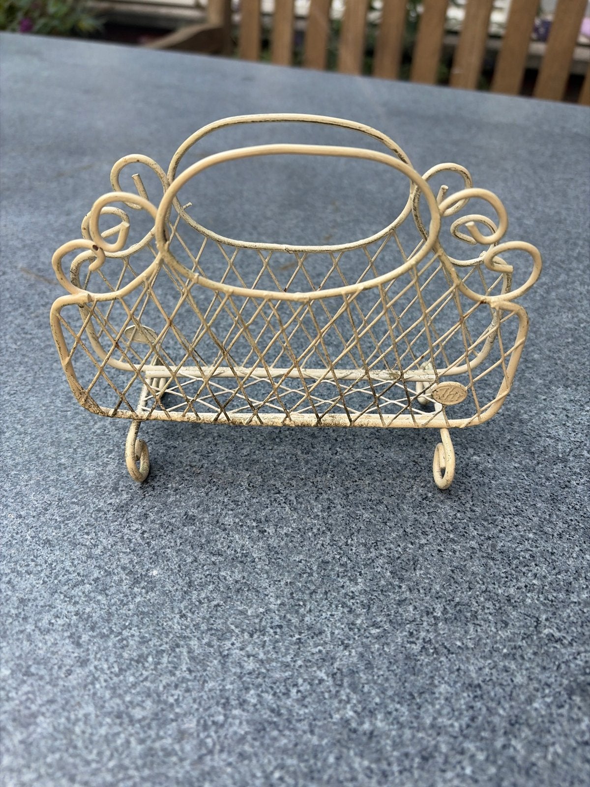 Brocante metalen servettenhouder, crème wit, Ophalen of Verzenden