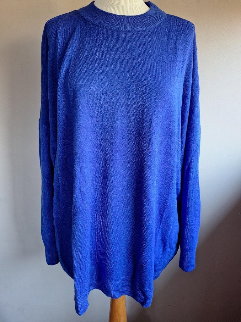 Nieuwe kobalt blauwe zachte stretch trui MS Mode, maat 3XL, Kleding | Dames, Blauw, Maat 46/48 (XL) of groter, Nieuw, Ophalen of Verzenden