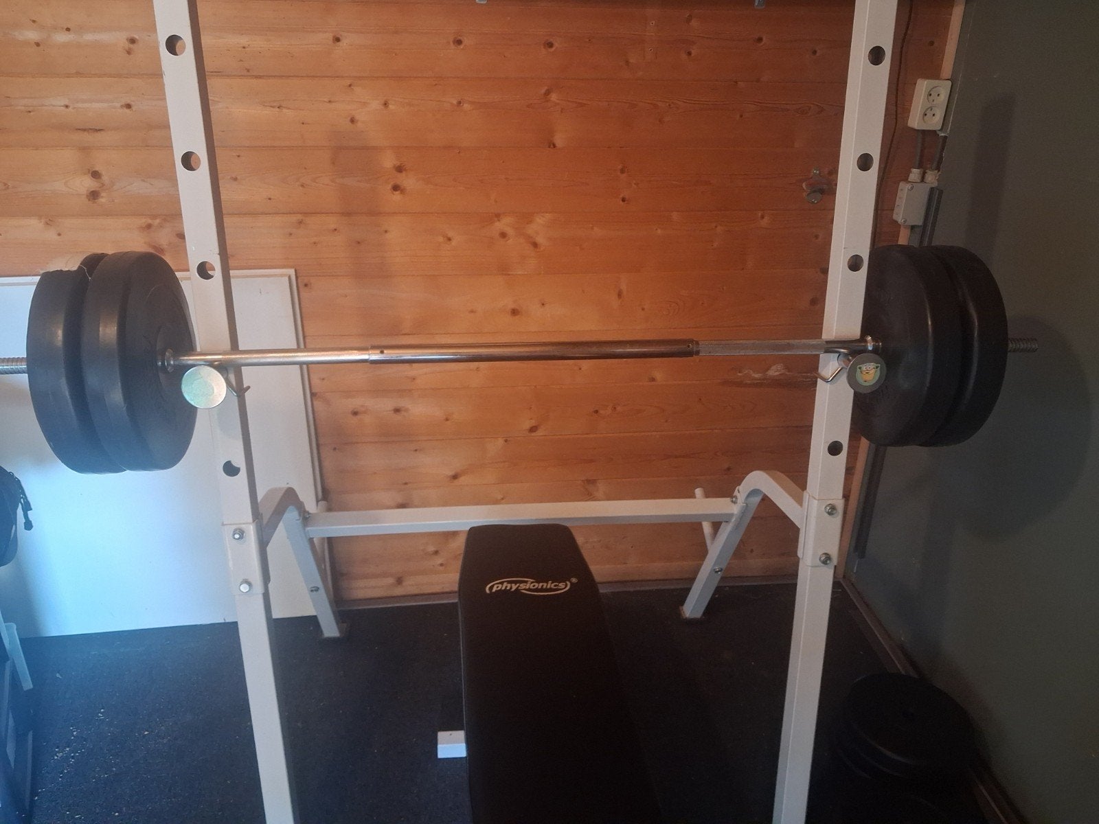 Halterbank met gewichten, Ophalen, Gebruikt, Fitnessbank