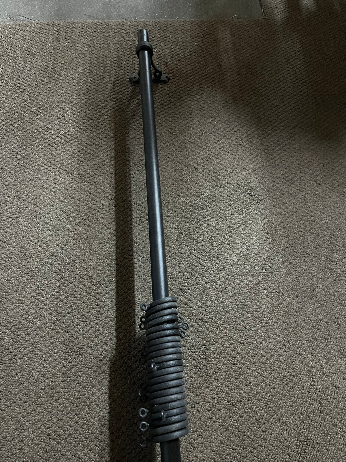 Gordijnrails met 21 ringen, 150 cm, zwart, Ophalen, Met ringen, Gebruikt, 150 cm