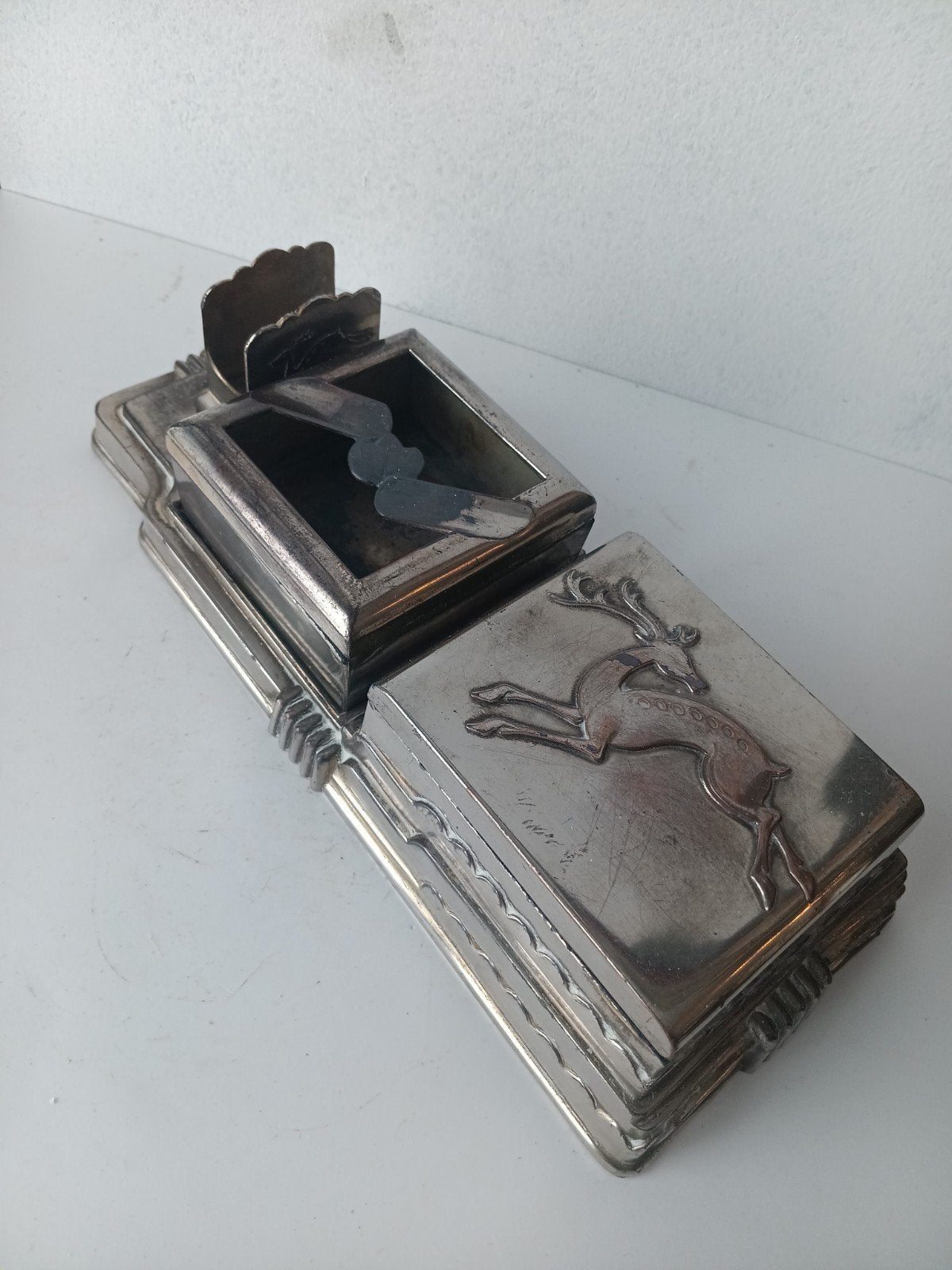Art Nouveau rokerset: lucifers, asbak,sigarettenhouder, Verzamelen, Ophalen of Verzenden, Huis en Inrichting