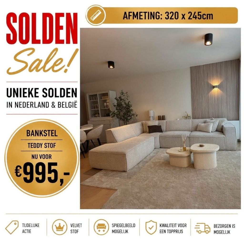 Teddy Ricardo Bankstel Lounge Chair Hoekbank Voorraad SALE
