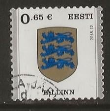 Estland 16, wapen Tallinn, Verzenden, Overige landen, Gestempeld