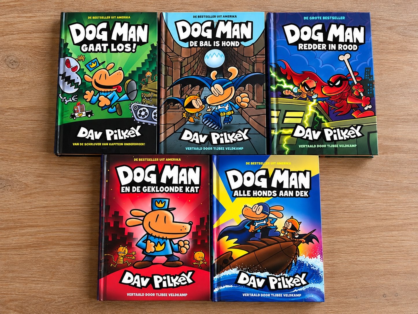 5x Dog Man boeken – Dav Pilkey – als nieuw, Boeken, Ophalen of Verzenden, Zo goed als nieuw, Fictie algemeen