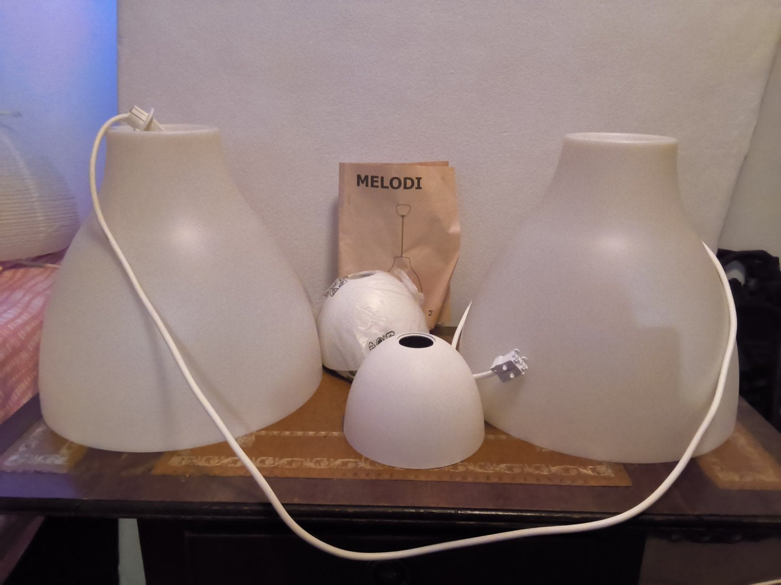 IKEA Melodi hanglampen, nieuw 2 stuks, Wit, Gebruikt, Kunststof, Modern