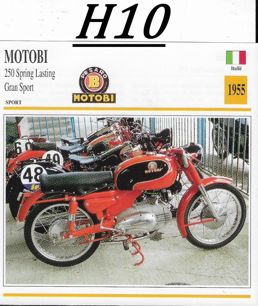 H10 motorkaart motobi pesaro 250 spring lasting gran sport, Ophalen of Verzenden, Zo goed als nieuw, Auto's