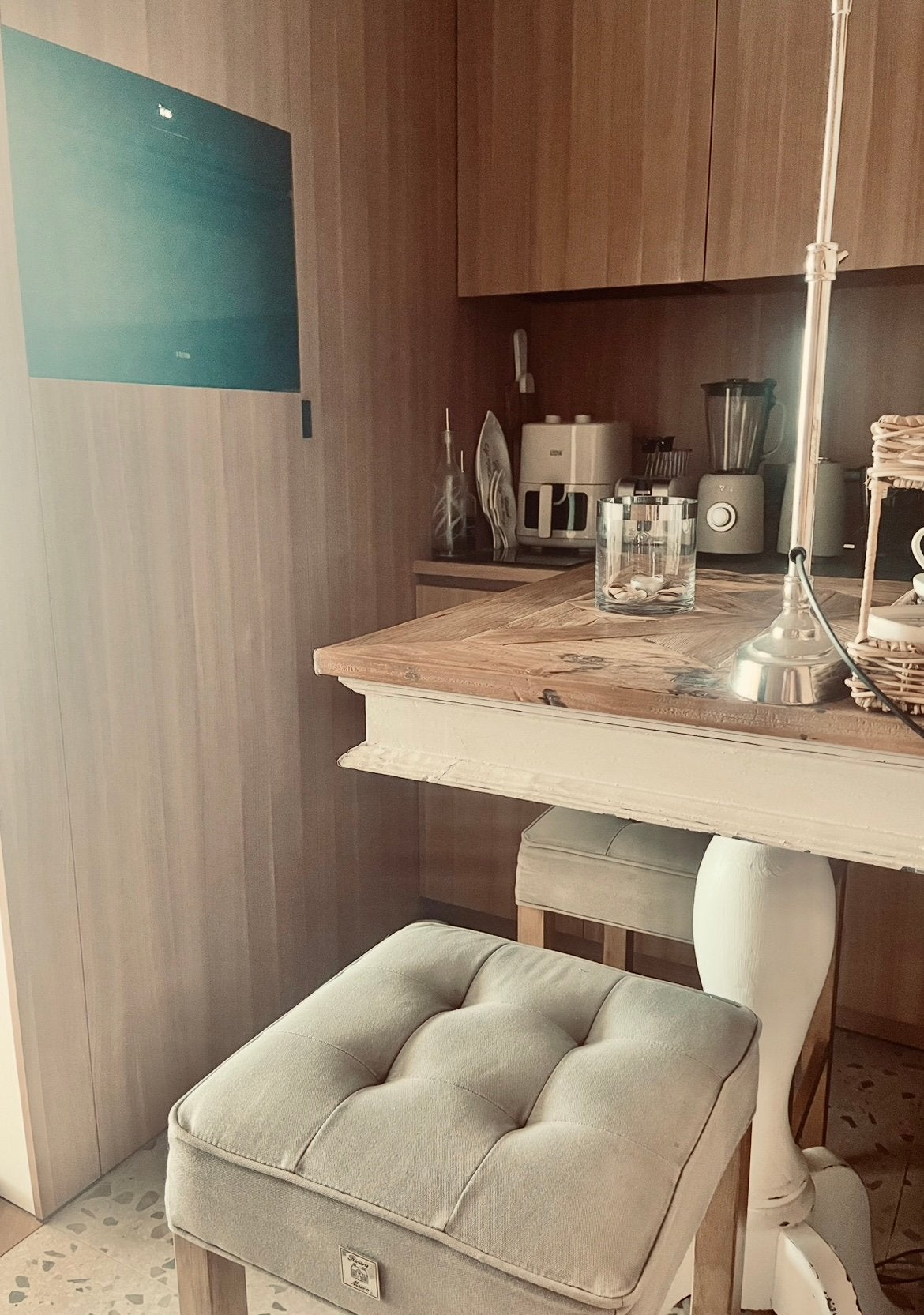 Bartafel Chateau Belvedère buin wit 70 x 70 Rivièra Maison, Huis en Inrichting, Ophalen, 50 tot 100 cm, Vierkant, 50 tot 100 cm