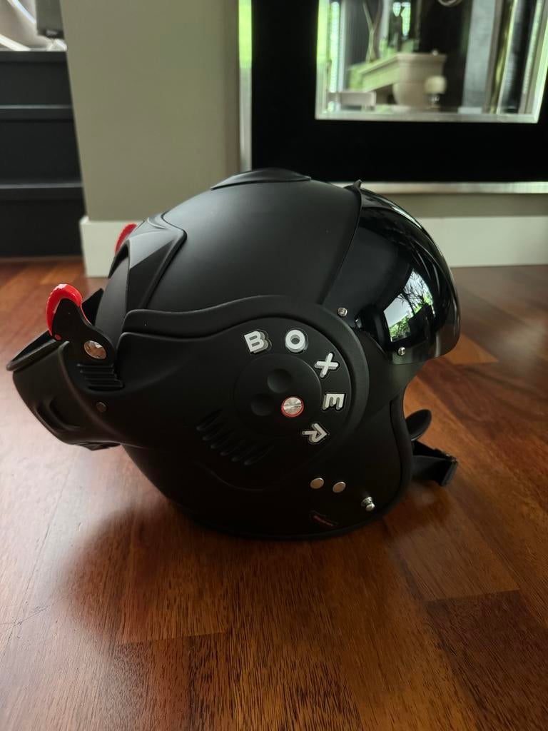 Roof Boxer V8 Helm met Dark Smoke Vizier maat L, Motoren, Systeemhelm, Heren, L, Tweedehands
