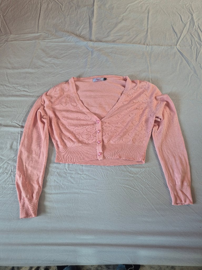 Roze cropped cardigan, Maat 42/44 (L), Ophalen of Verzenden, Zo goed als nieuw, Banned