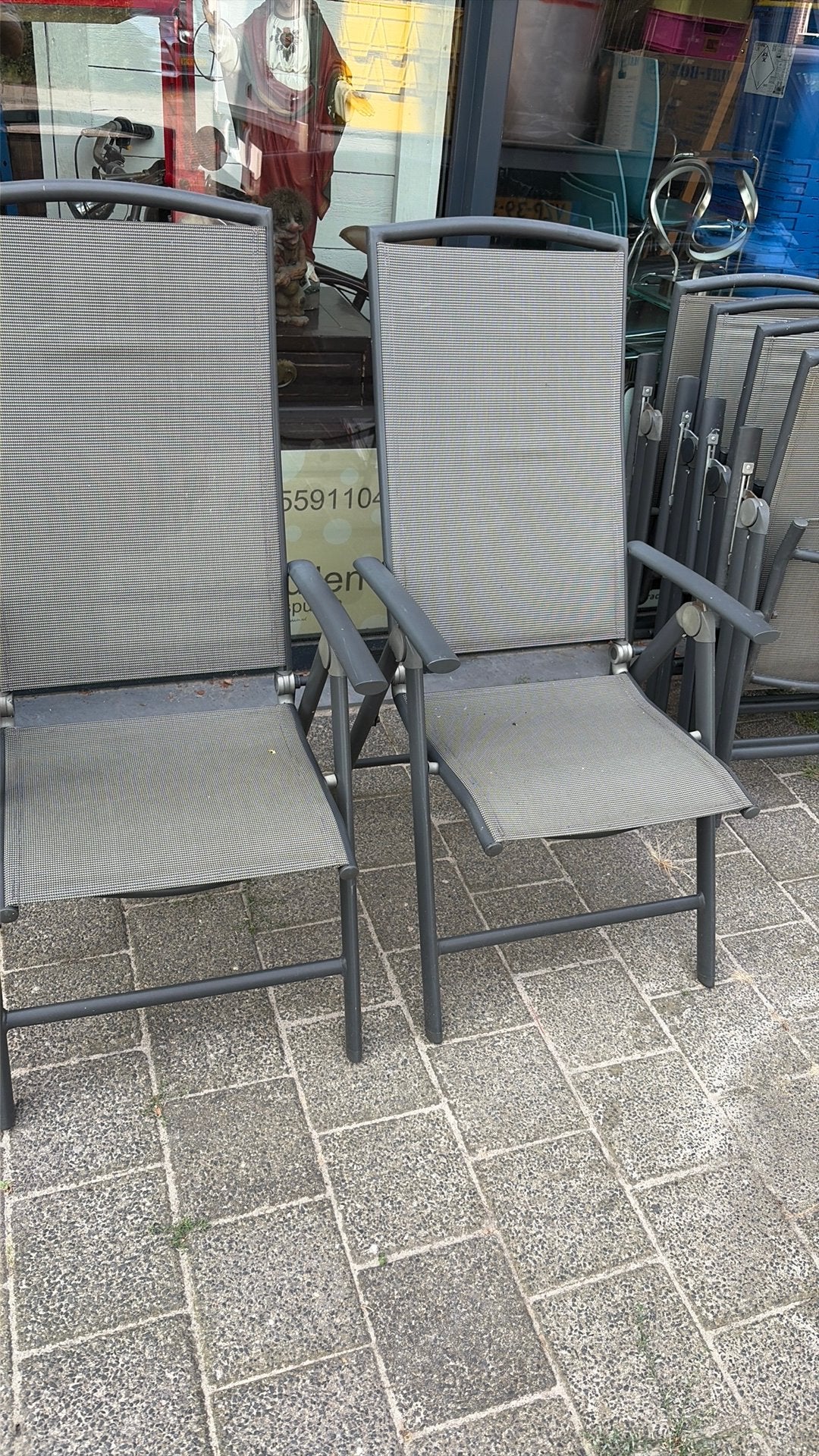 6 tuinstoelen aluminium, Ophalen of Verzenden, Zo goed als nieuw, Aluminium