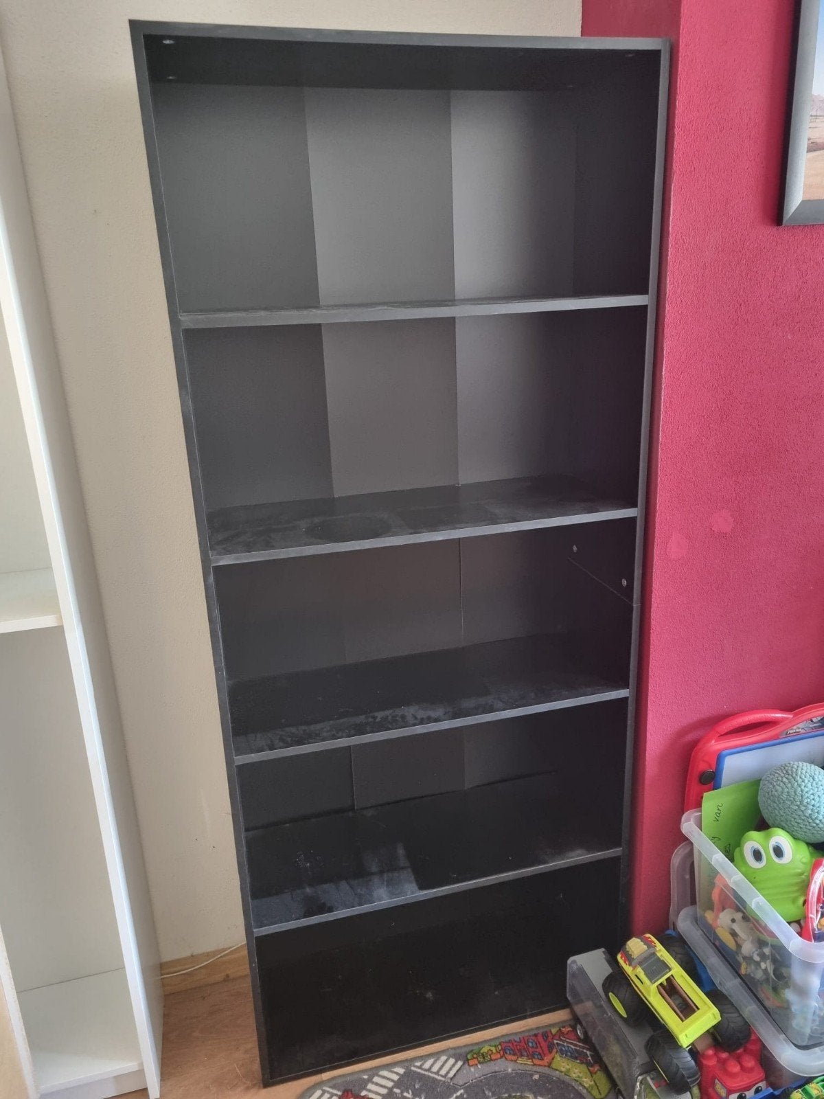 Zwarte boekenkast vida XL- Gebruikt, Huis en Inrichting, Kasten | Boekenkasten, Ophalen, Gebruikt, 200 cm of meer, 50 tot 100 cm