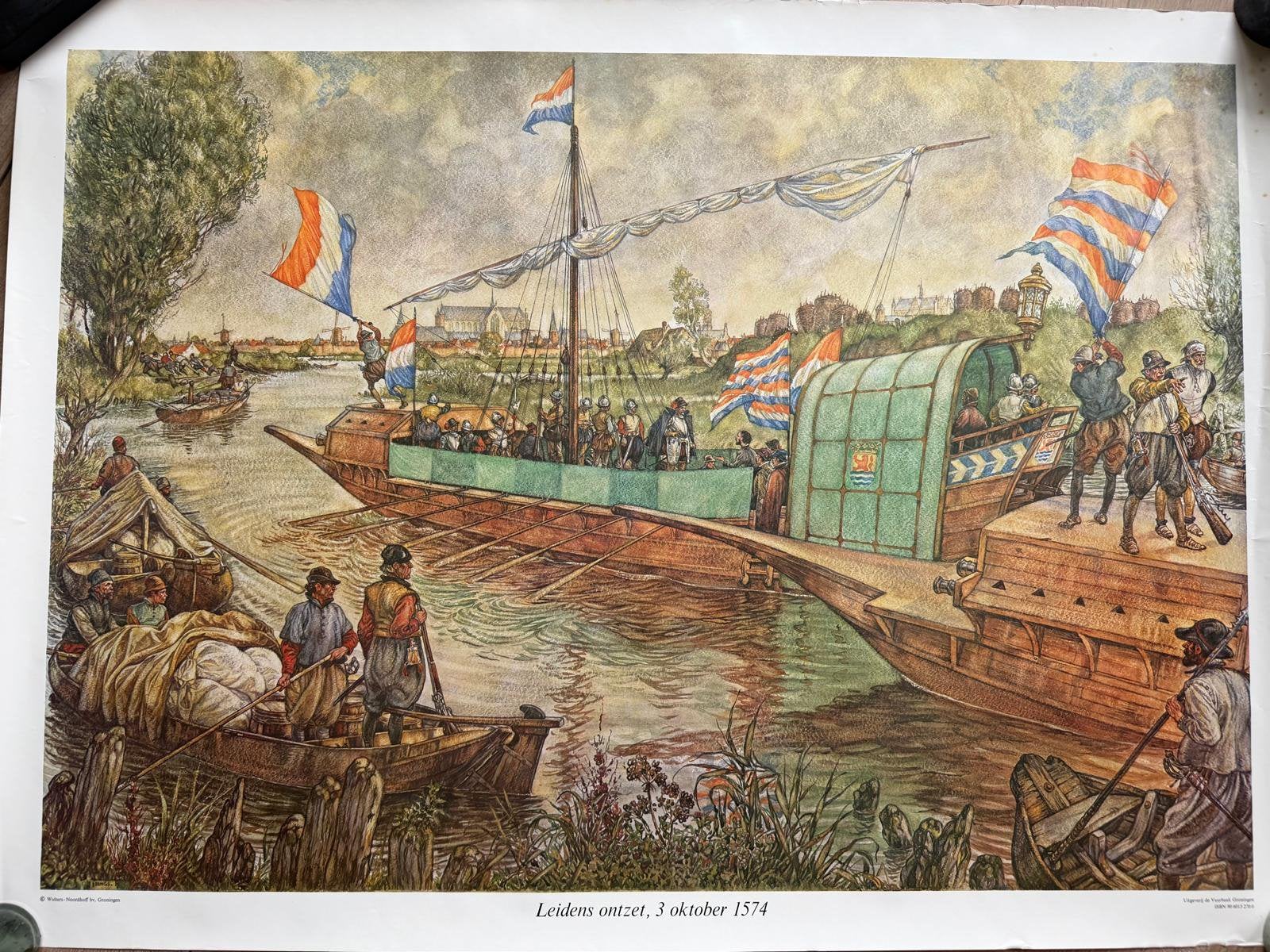 Schoolplaat Leidens onzet, Ophalen, Geschiedenis