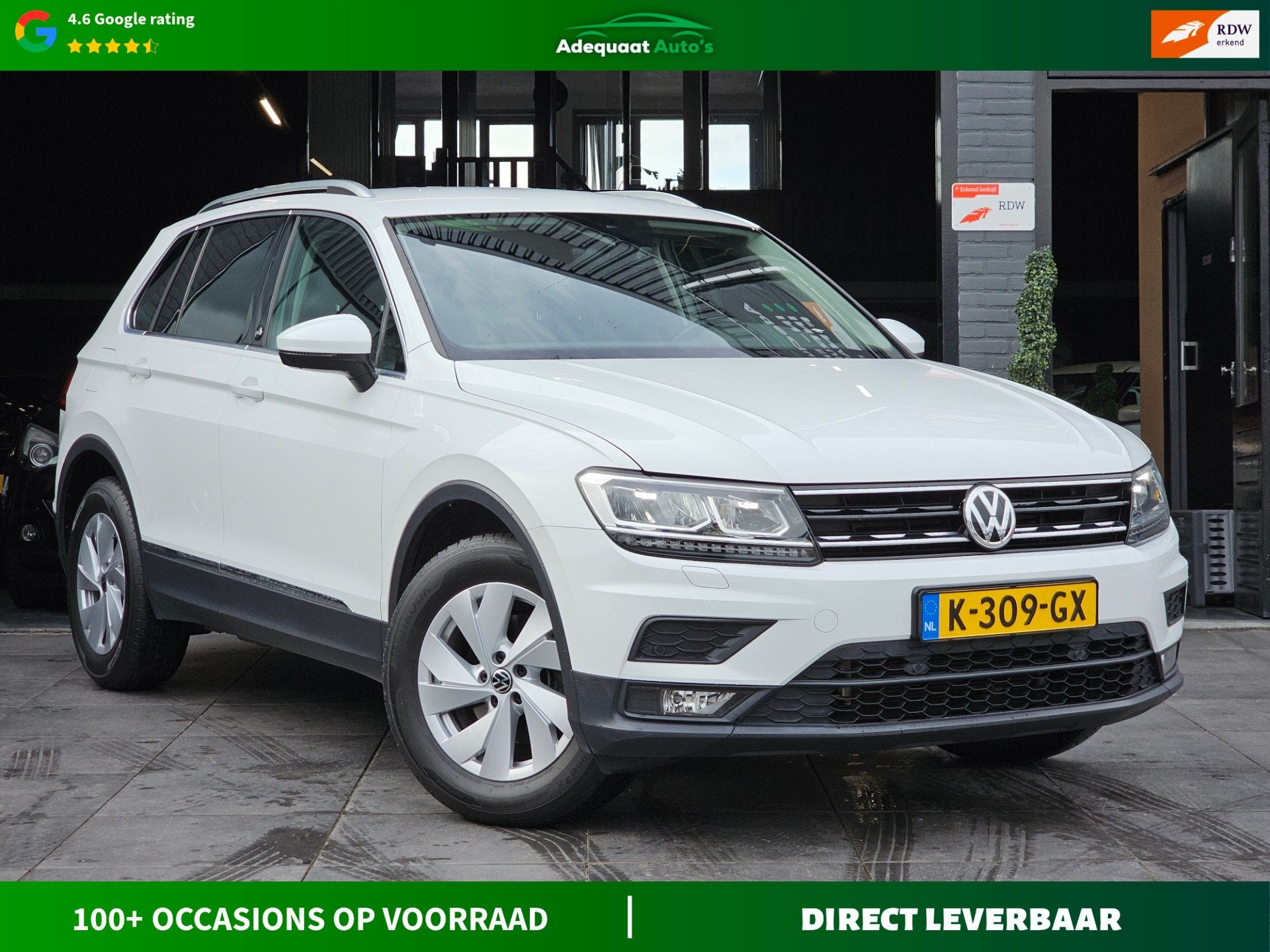 Volkswagen Tiguan 1.4 TSI Highline|AUT|Cruise|Trekhaak|PDC, Stof, 4 cilinders, Wit, Grijs