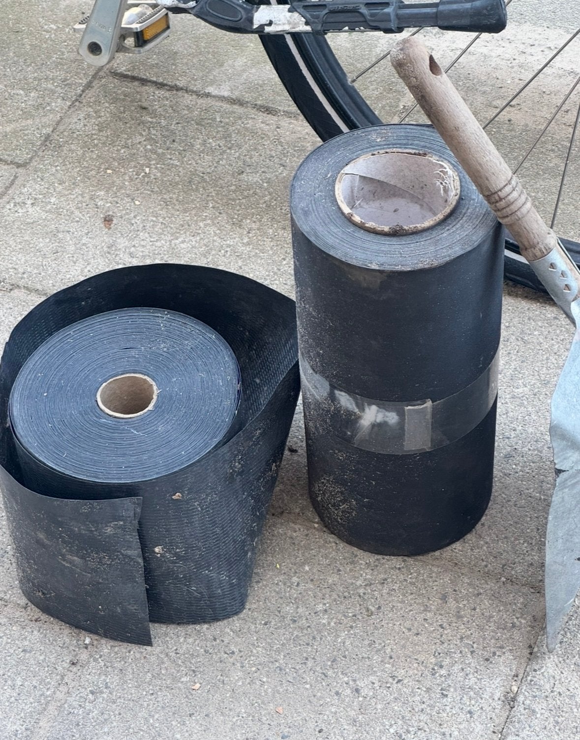 EPDM dakbedekking stroken - Dakleer, Doe-het-zelf en Verbouw, Dakpannen en Dakbedekking, Ophalen, Kunststof, Gebruikt, Zwart