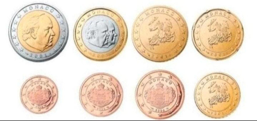 Monaco Losse Munten(1cent t/m 2euro)(2001 t/m 2016)UNC +BU, Postzegels en Munten, Munten | Europa | Euromunten, Verzenden, Monaco
