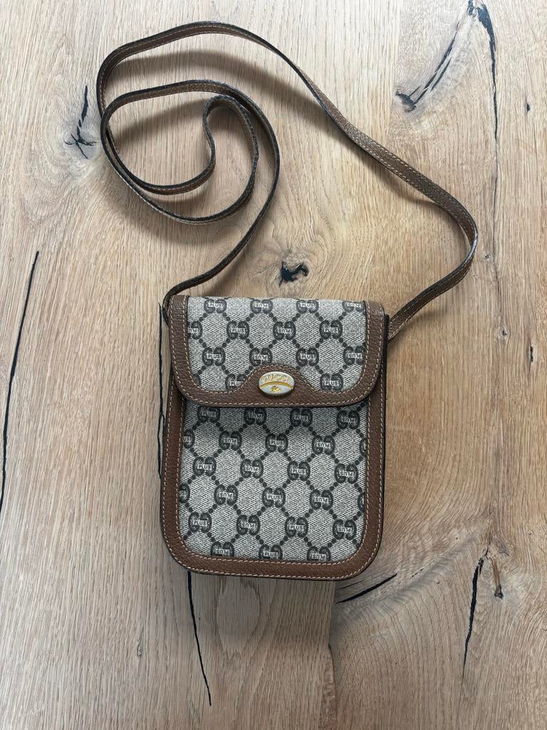 Vintage Gucci Plus Tasje - Klassieke Crossbody, Ophalen of Verzenden, Gebruikt, Bruin, Overige merken
