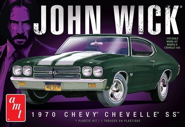 Bouwdoos 1970 Chevy Chevelle John Wick AMT, Overige merken, Auto, Groter dan 1:32, Nieuw