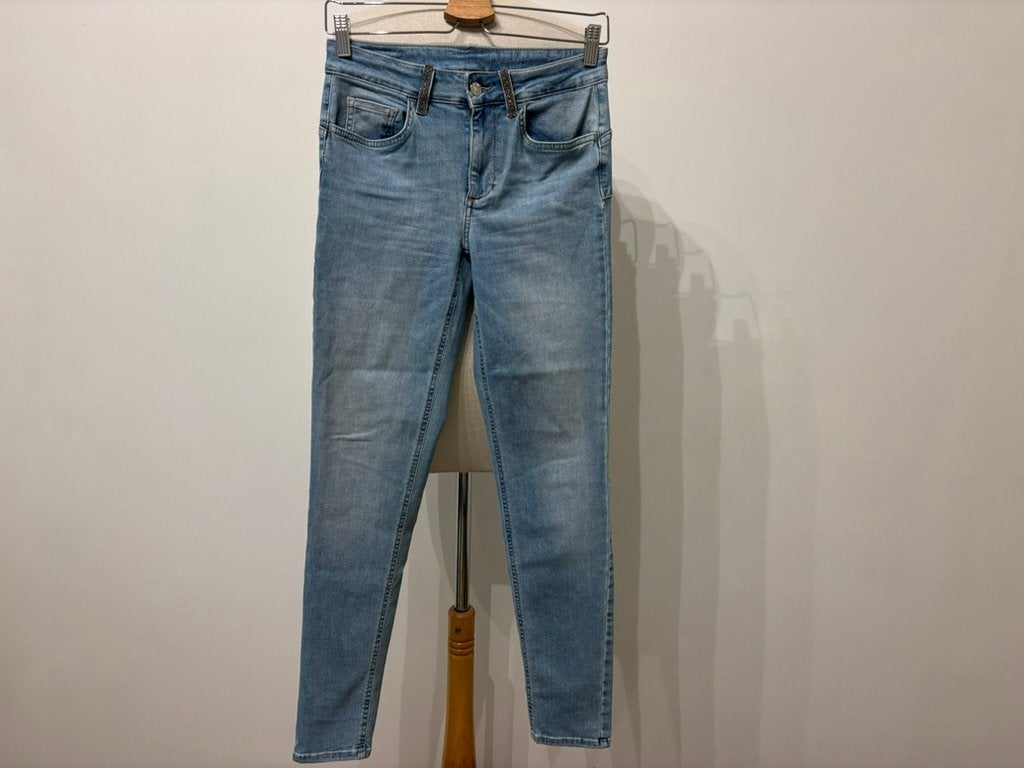 Luxe Liu Jo Denim Broek met Glitter Riemlussen – W27 / L30, Liu Jo, Blauw, Liu Jo, Nieuw