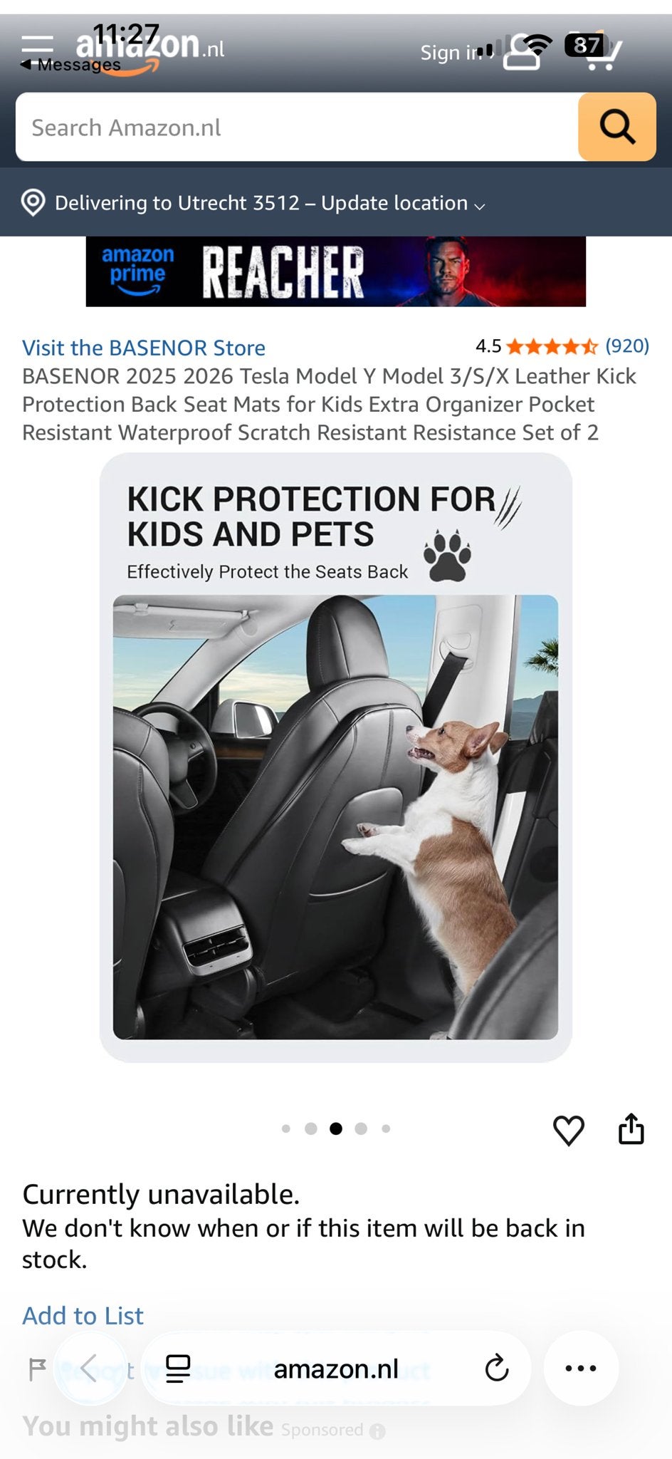 Leren stoelhoezen voor Tesla Model Y/3/S/X (set van 2), Auto-onderdelen, Ophalen, Nieuw