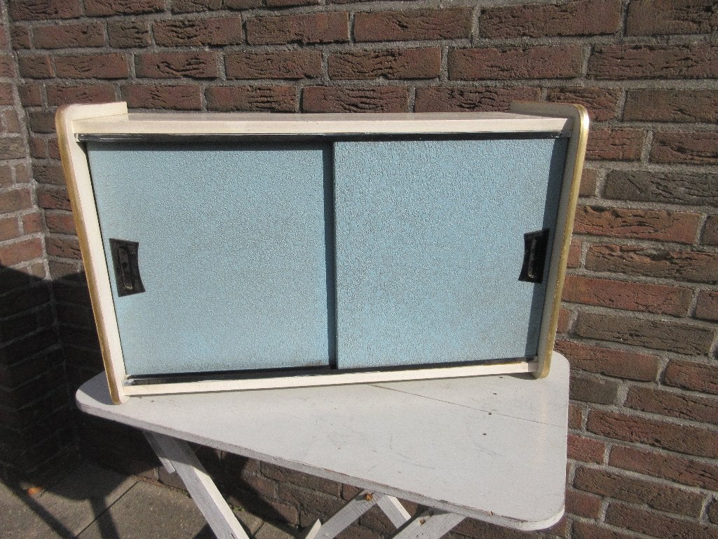 Vintage jaren 60 keukenkastje, Huis en Inrichting, Ophalen, Gebruikt, Blauw, 50 tot 100 cm