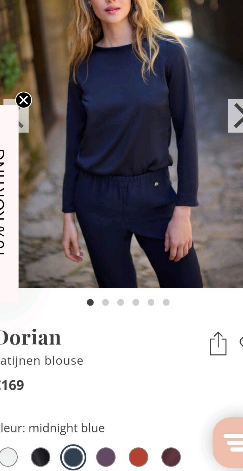 Mooie blouse dorian ladress la dress mt s blauw, Zo goed als nieuw, Maat 36 (S), LaDress, Verzenden