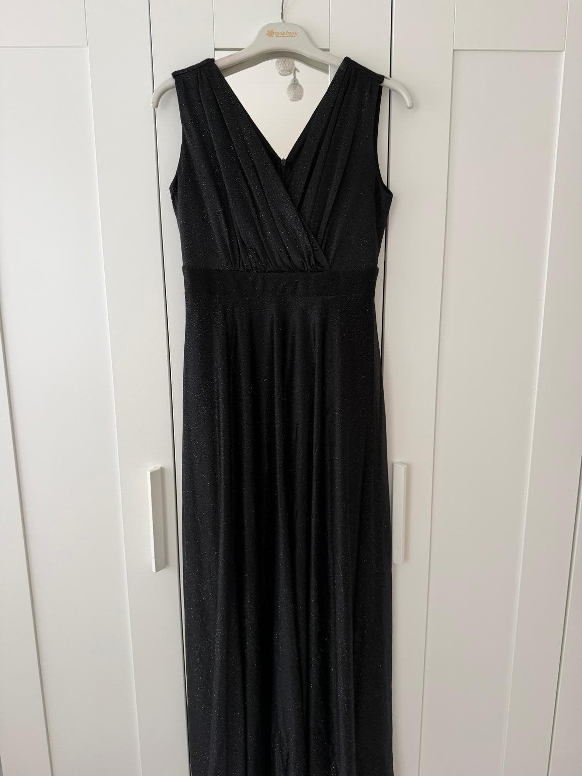 Elegante zwarte glitterjurk – Maat 36 – €50, Ophalen, Galajurk, Zwart, Zo goed als nieuw