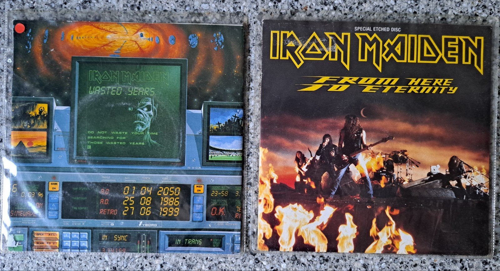2 Singles Iron Maiden w.o. 1 picture disc single zie omschr., Cd's en Dvd's, Vinyl Singles, 7 inch, Ophalen of Verzenden, Zo goed als nieuw