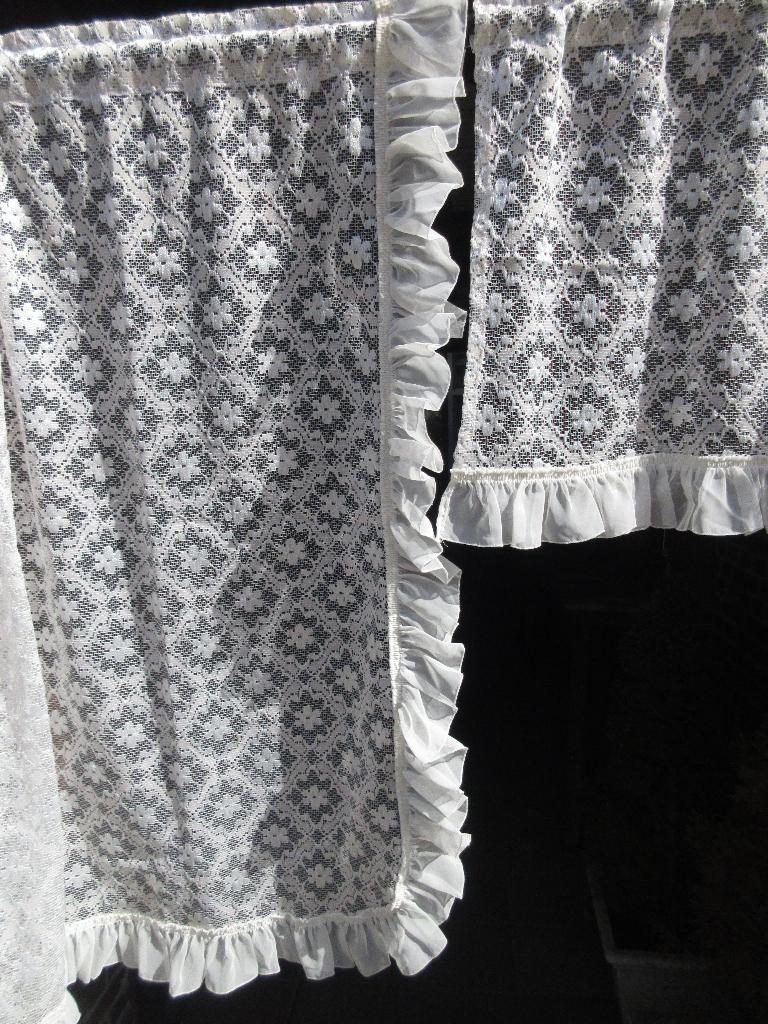 Vintage gordijnen vitrage, Huis en Inrichting, Ophalen of Verzenden, Gebruikt, 200 cm of meer, 200 cm of meer